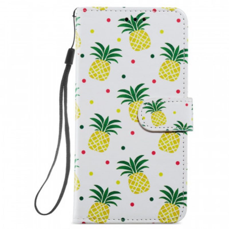 Flip Case Für Poco F3 Mehrere Ananas