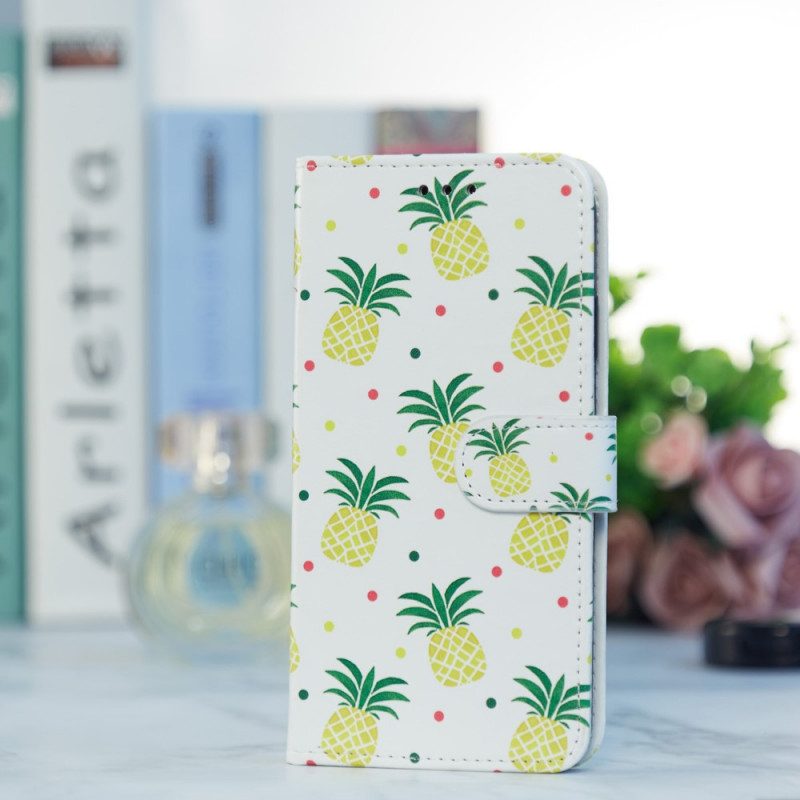 Flip Case Für Poco F3 Mehrere Ananas