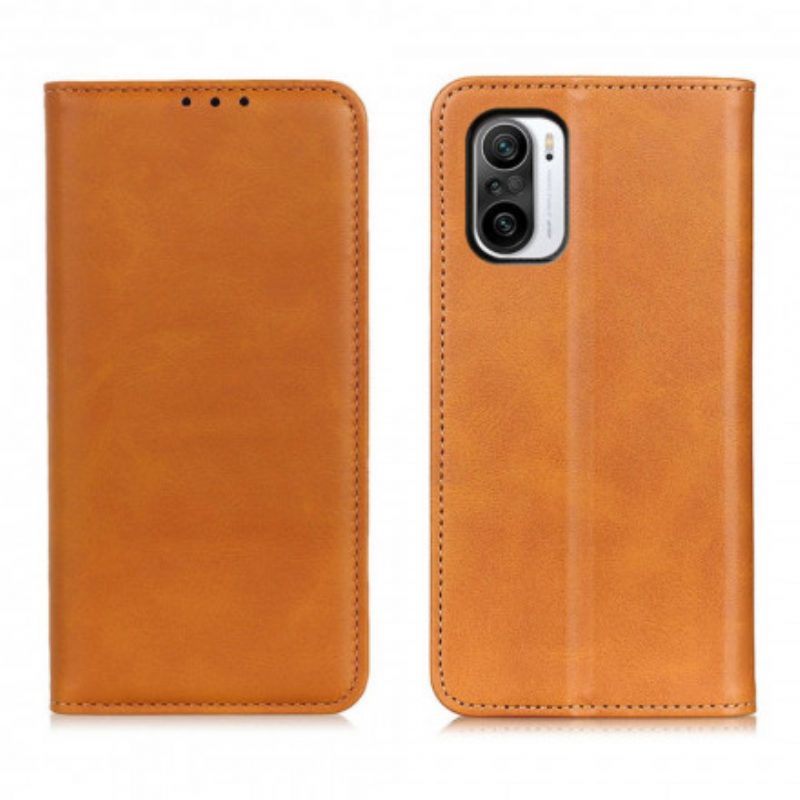 Schutzhülle Für Poco F3 Flip Case Elegantes Spaltleder