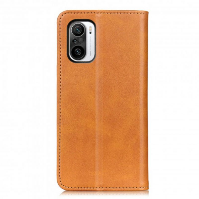 Schutzhülle Für Poco F3 Flip Case Elegantes Spaltleder