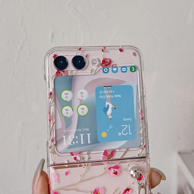 Hülle Für Samsung Galaxy Z Flip 5 Transparent Blumig