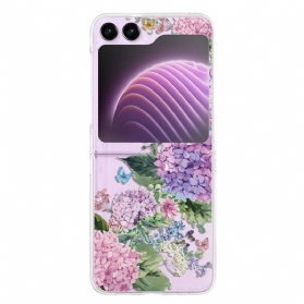 Hülle Für Samsung Galaxy Z Flip 5 Transparente Blumen