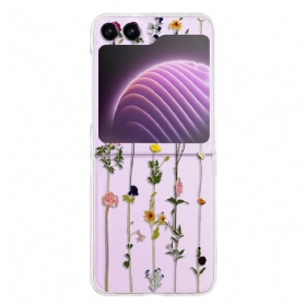 Hülle Für Samsung Galaxy Z Flip 5 Transparente Kleine Blumen