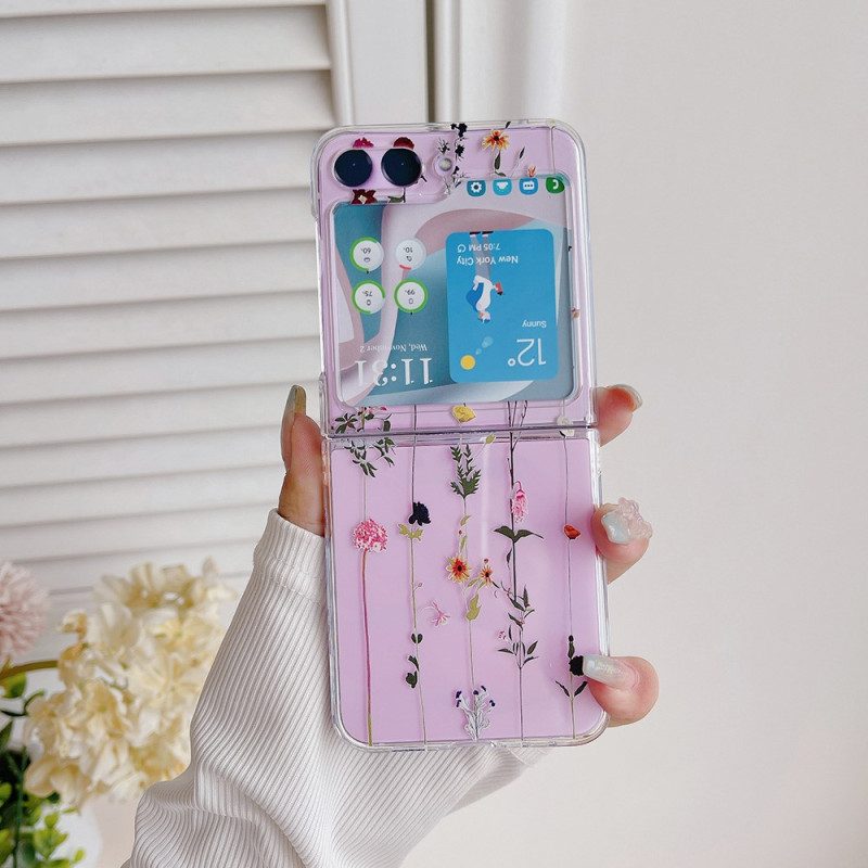 Hülle Für Samsung Galaxy Z Flip 5 Transparente Kleine Blumen