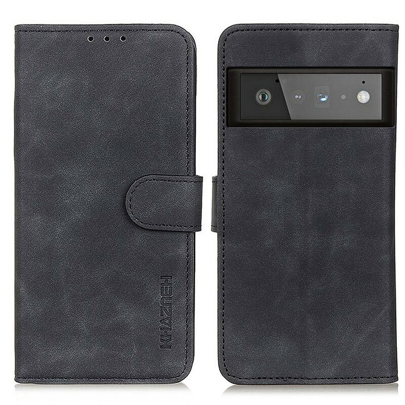 Flip Case Für Google Pixel 6 Pro Khazneh Vintage-ledereffekt