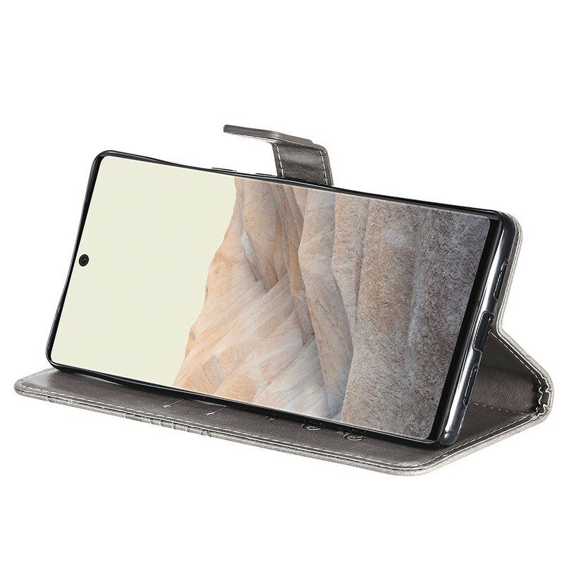 Flip Case Für Google Pixel 6 Pro Mit Kordel Riesige Riemenschmetterlinge