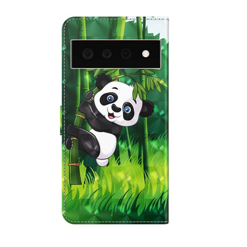 Flip Case Für Google Pixel 6 Pro Panda Und Bambus