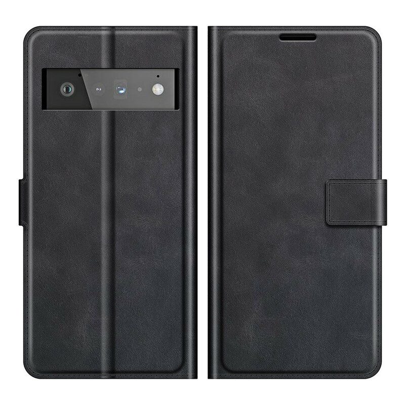 Flip Case Für Google Pixel 6 Pro Schlanker. Extremer Ledereffekt