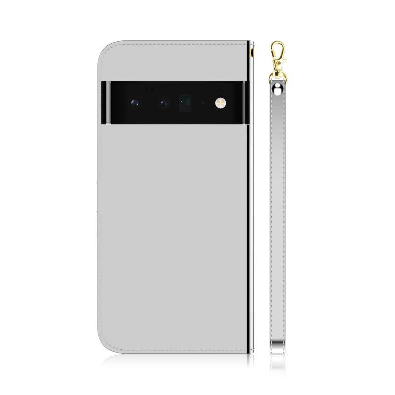 Flip Case Für Google Pixel 6 Pro Spiegelabdeckung Aus Kunstleder