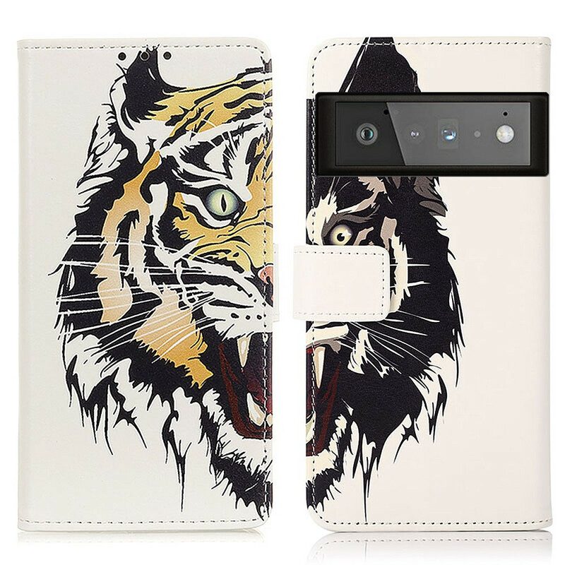 Flip Case Für Google Pixel 6 Pro Wilder Tiger