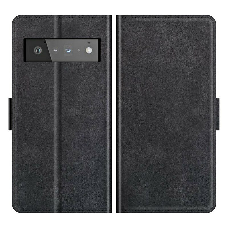 Lederhüllen Für Google Pixel 6 Pro Flip Case Klassische Doppelklappe