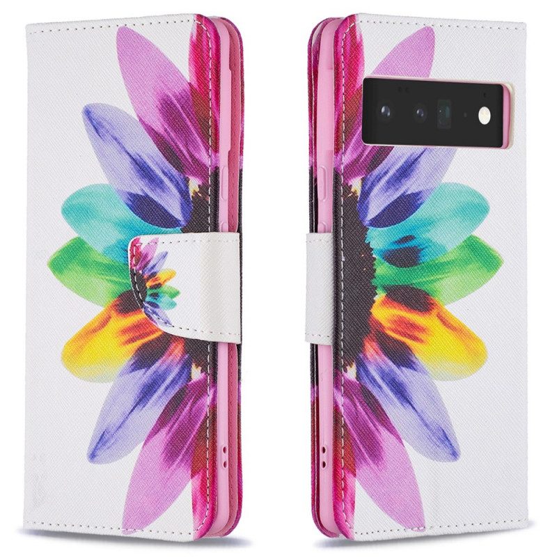 Schutzhülle Für Google Pixel 6 Pro Flip Case Aquarellblume