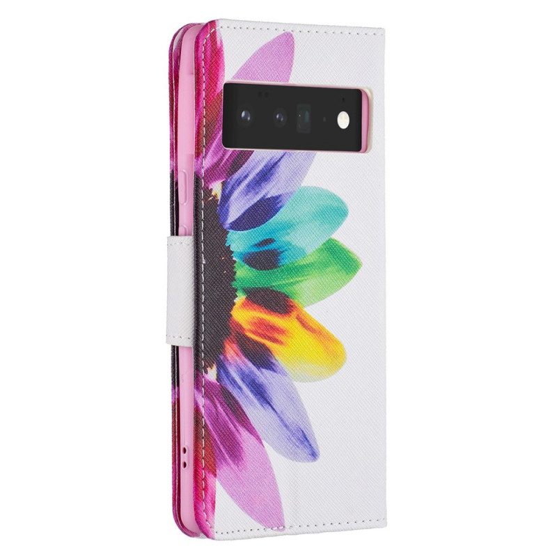 Schutzhülle Für Google Pixel 6 Pro Flip Case Aquarellblume