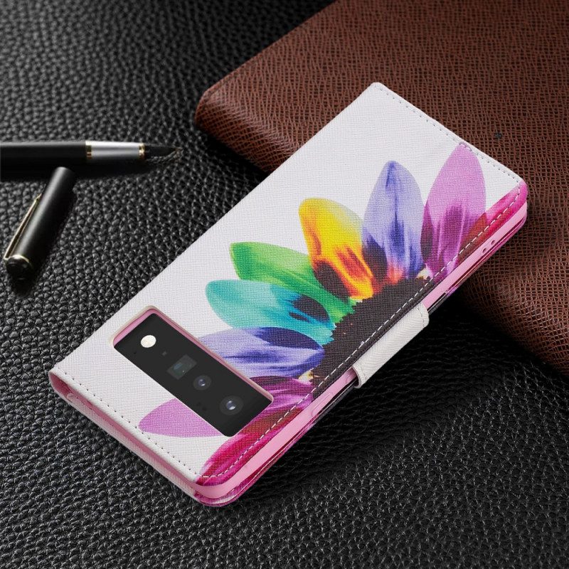 Schutzhülle Für Google Pixel 6 Pro Flip Case Aquarellblume