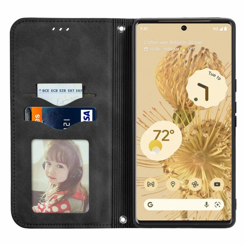 Schutzhülle Für Google Pixel 6 Pro Flip Case Vintage-skin-touch-design