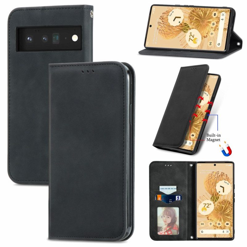 Schutzhülle Für Google Pixel 6 Pro Flip Case Vintage-skin-touch-design