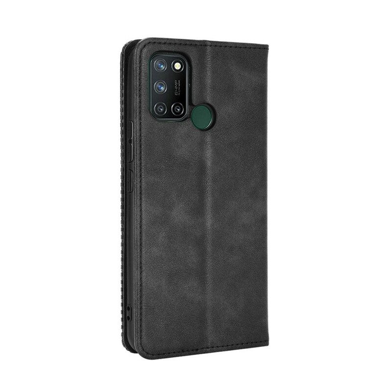 Schutzhülle Für Realme 7i Flip Case Stilisierter Vintage-ledereffekt