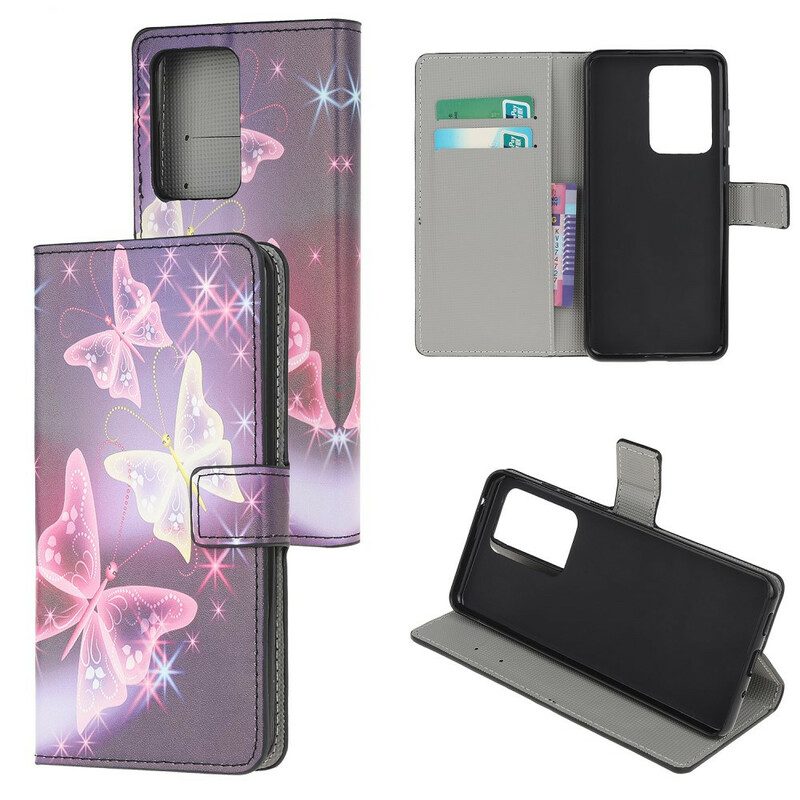 Flip Case Für Samsung Galaxy Note 20 Ultra Intensive Schmetterlinge