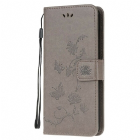 Flip Case Für Samsung Galaxy Note 20 Ultra Mit Kordel Tanga-schmetterlinge Und Blumen