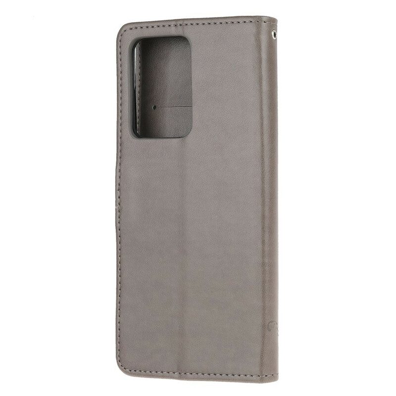 Flip Case Für Samsung Galaxy Note 20 Ultra Mit Kordel Tanga-schmetterlinge Und Blumen