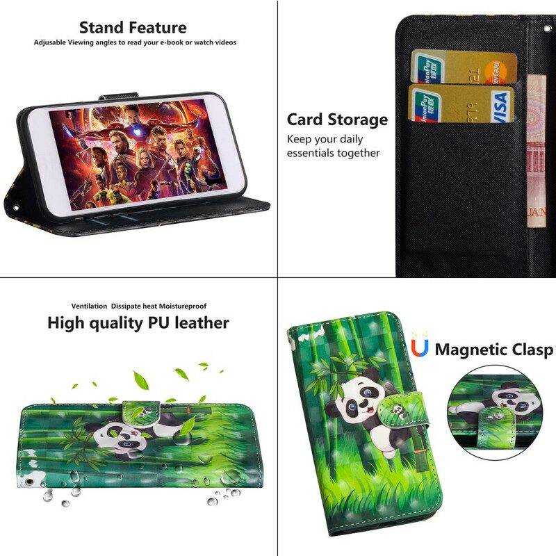 Flip Case Für Samsung Galaxy Note 20 Ultra Panda Und Bambus