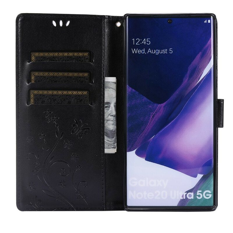 Flip Case Für Samsung Galaxy Note 20 Ultra Schmetterlinge Im Wind