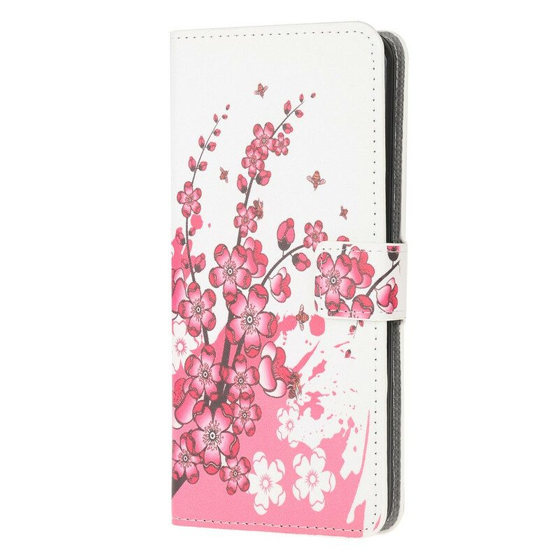 Flip Case Für Samsung Galaxy Note 20 Ultra Tropische Blumen