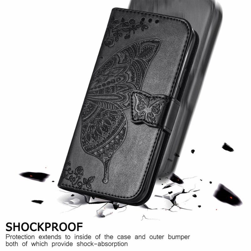 Flip Case Für Honor 70 Barocker Schmetterling