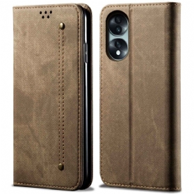 Schutzhülle Für Honor 70 Flip Case Jeansstoff Mit Stichmuster