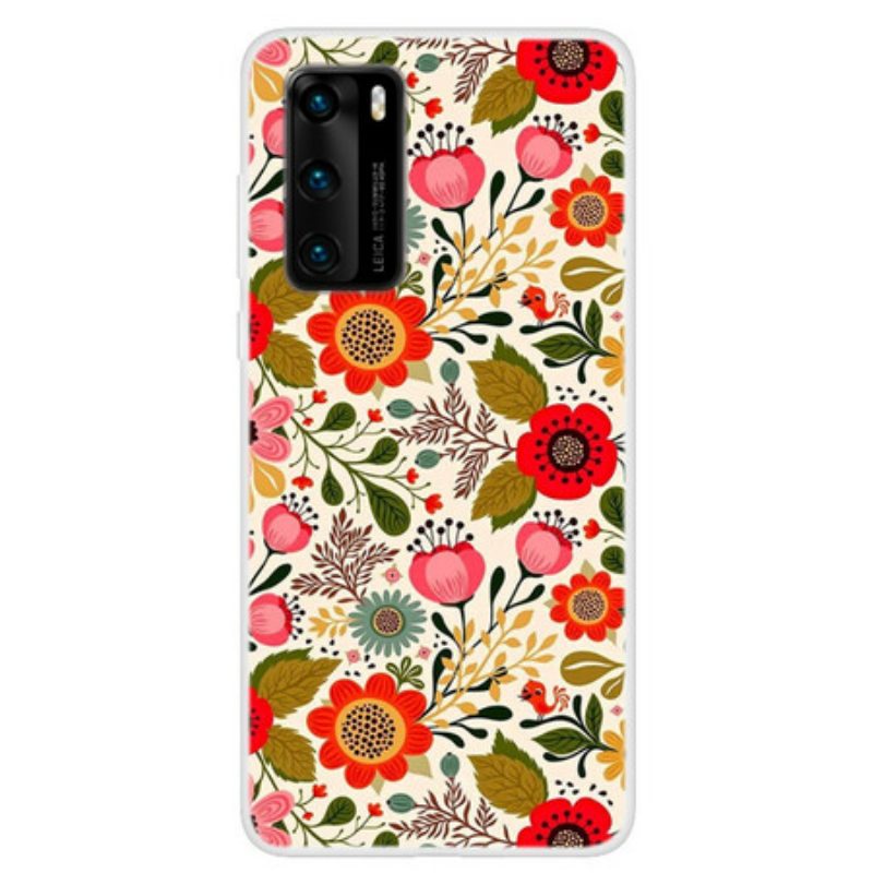 Handyhülle Für Huawei P40 Blumenteppich