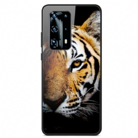 Handyhülle Für Huawei P40 Realistisches Tiger-hartglas