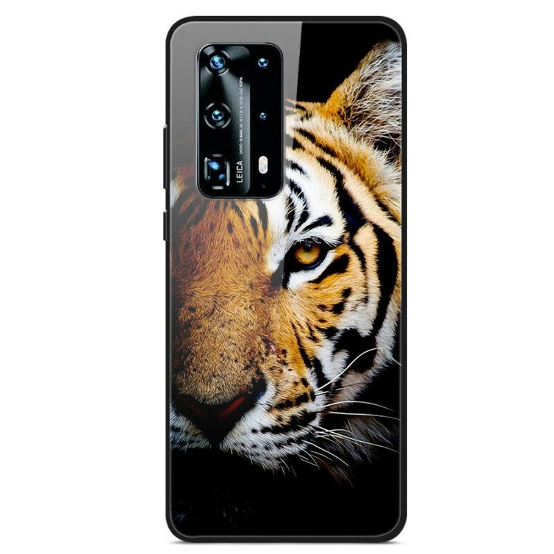 Handyhülle Für Huawei P40 Realistisches Tiger-hartglas