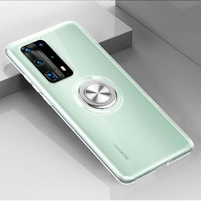 Hülle Für Huawei P40 Transparenter Einfacher Metallring