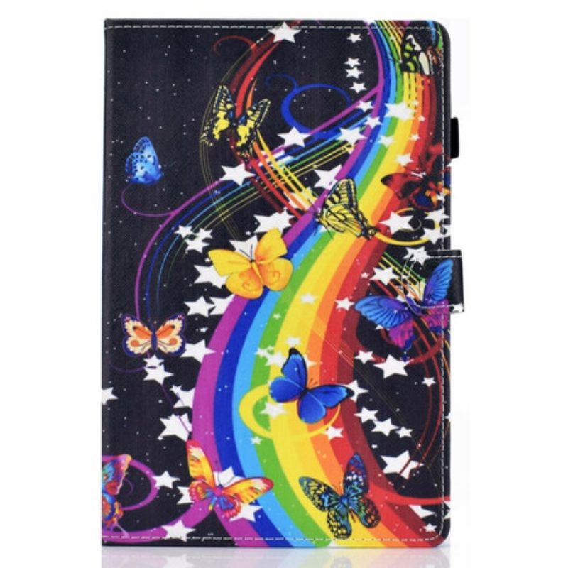 Flip Case Für iPad Air (2022) (2020) Regenbogen-schmetterlinge