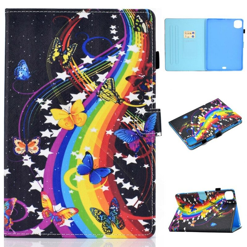 Flip Case Für iPad Air (2022) (2020) Regenbogen-schmetterlinge