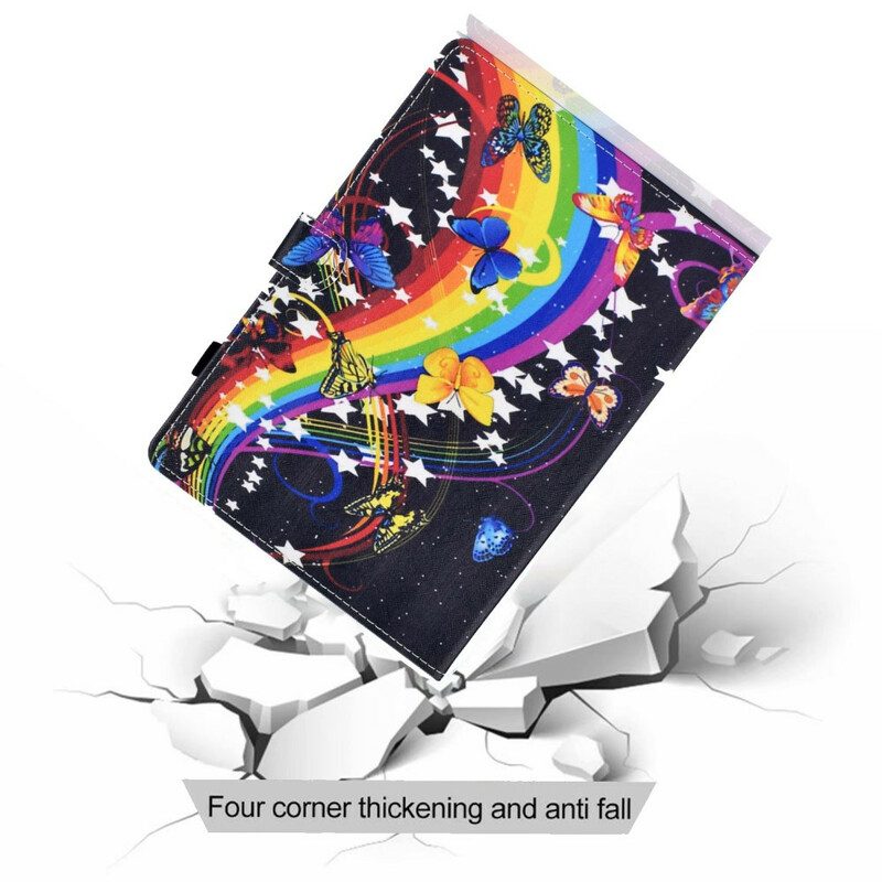 Flip Case Für iPad Air (2022) (2020) Regenbogen-schmetterlinge