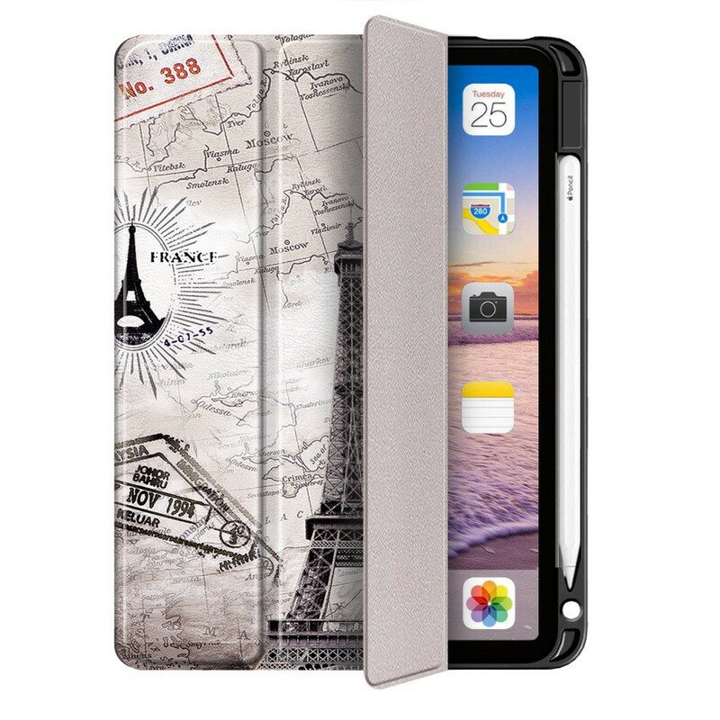 Schutzhülle Für iPad Air (2022) (2020) Retro-eiffelturm Mit Stylus-halter