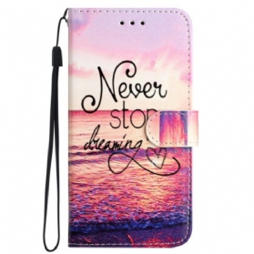 Lederhüllen Samsung Galaxy S24 Ultra 5g Handyhülle Never Stop Dreaming Mit Strap