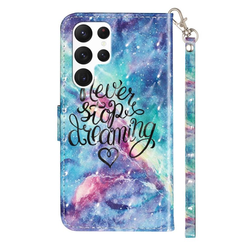 Lederhüllen Samsung Galaxy S24 Ultra 5g Never Stop Dreaming Mit Strap