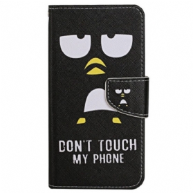 Lederhüllen Samsung Galaxy S24 Ultra 5g Pinguin Don't Touch My Phone Lanyard