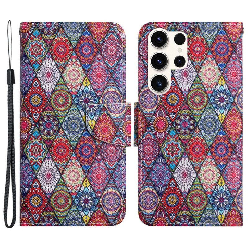 Lederhüllen Samsung Galaxy S24 Ultra 5g Schlüsselband Kaleidoskop