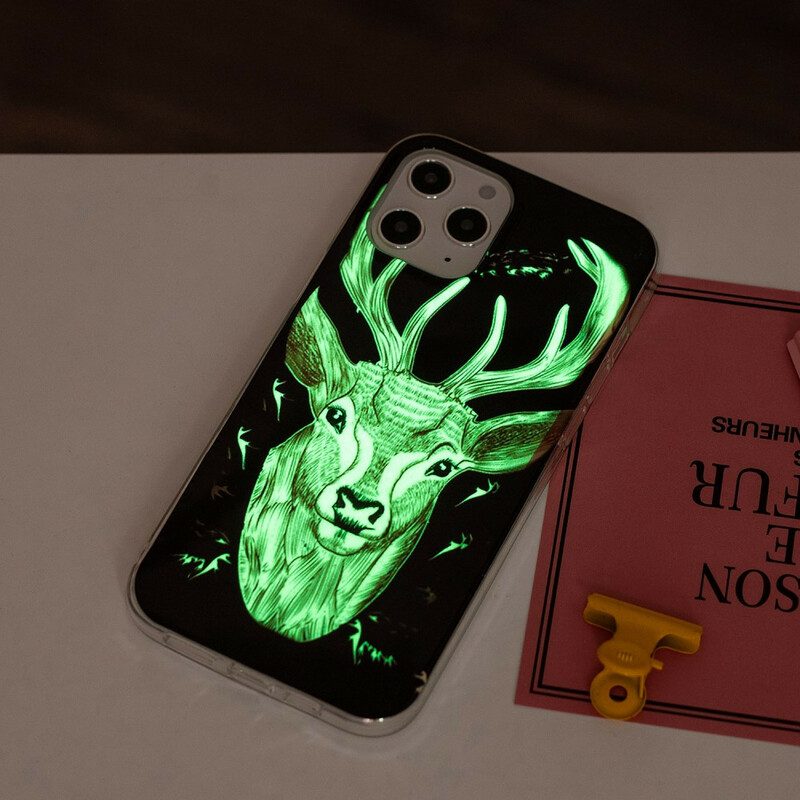 Handyhülle Für iPhone 12 Pro Max Fluoreszierender Majestätischer Hirsch