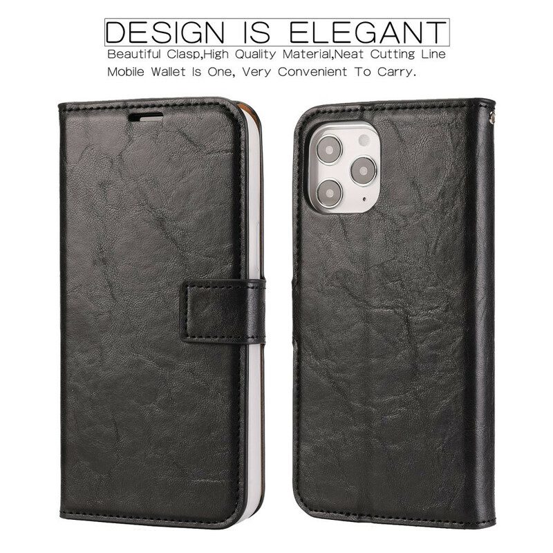 Hülle Flip Case Für iPhone 12 Pro Max Abnehmbarer Distressed-lederstil