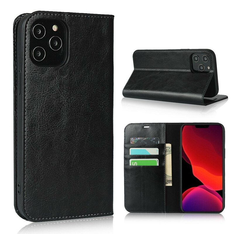 Schutzhülle Für iPhone 12 Pro Max Flip Case Echtes Leder