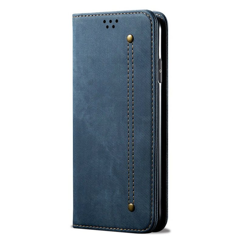 Schutzhülle Für iPhone 12 Pro Max Flip Case Kunstleder-jeans-textur