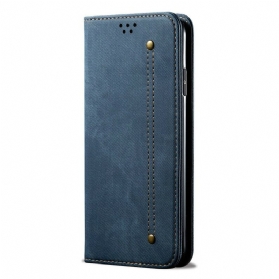 Schutzhülle Für iPhone 12 Pro Max Flip Case Kunstleder-jeans-textur