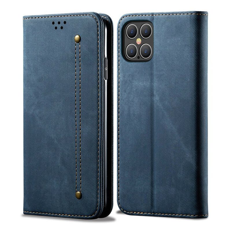 Schutzhülle Für iPhone 12 Pro Max Flip Case Kunstleder-jeans-textur