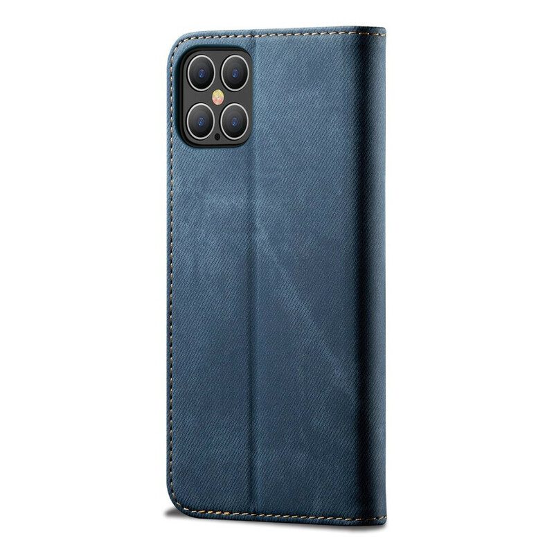 Schutzhülle Für iPhone 12 Pro Max Flip Case Kunstleder-jeans-textur