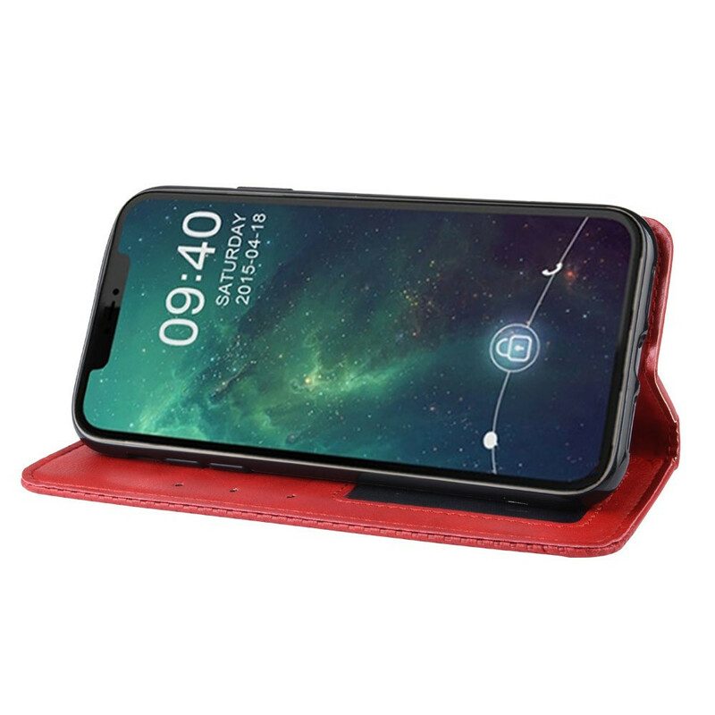 Schutzhülle Für iPhone 12 Pro Max Flip Case Stilisierter Vintage-ledereffekt