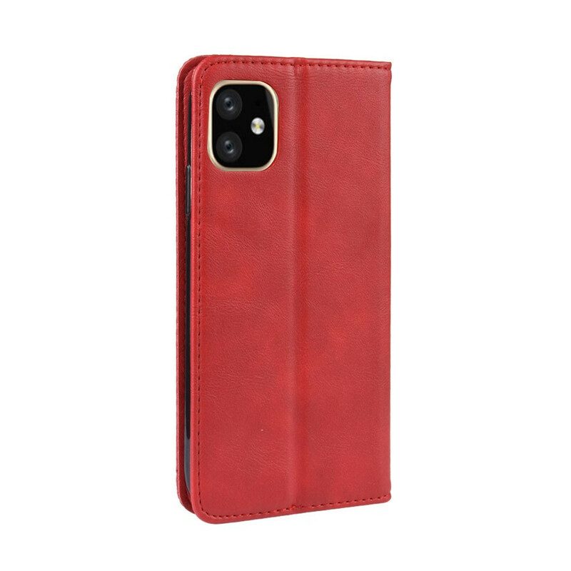 Schutzhülle Für iPhone 12 Pro Max Flip Case Stilisierter Vintage-ledereffekt